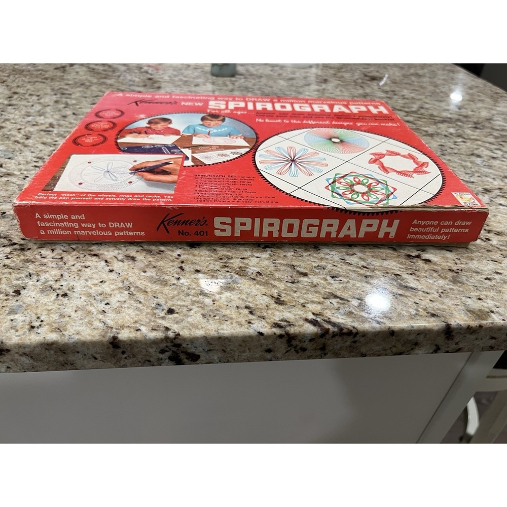 Vtg 1967 Kenner's New Spirograph Drawing Set Box Kit No. #401 Near Complete - Picture 2 of 16